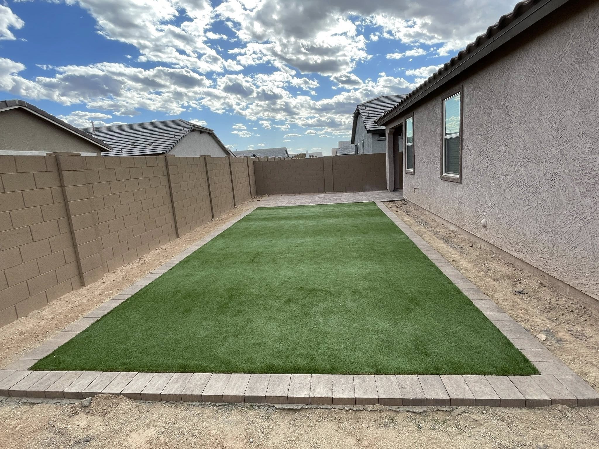 Backyard turf lawn replacement