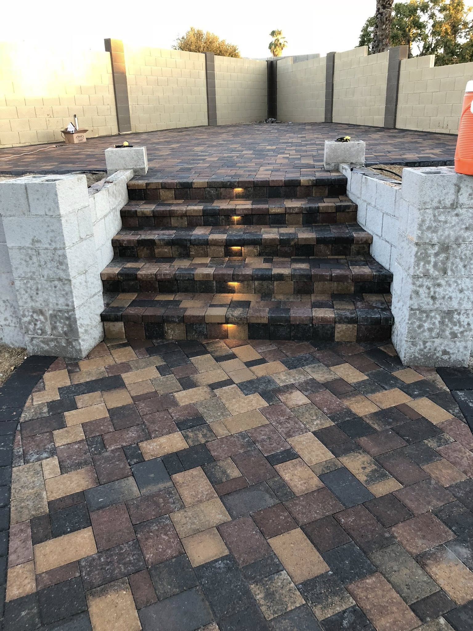 Outdoor kitchen with built-in grill