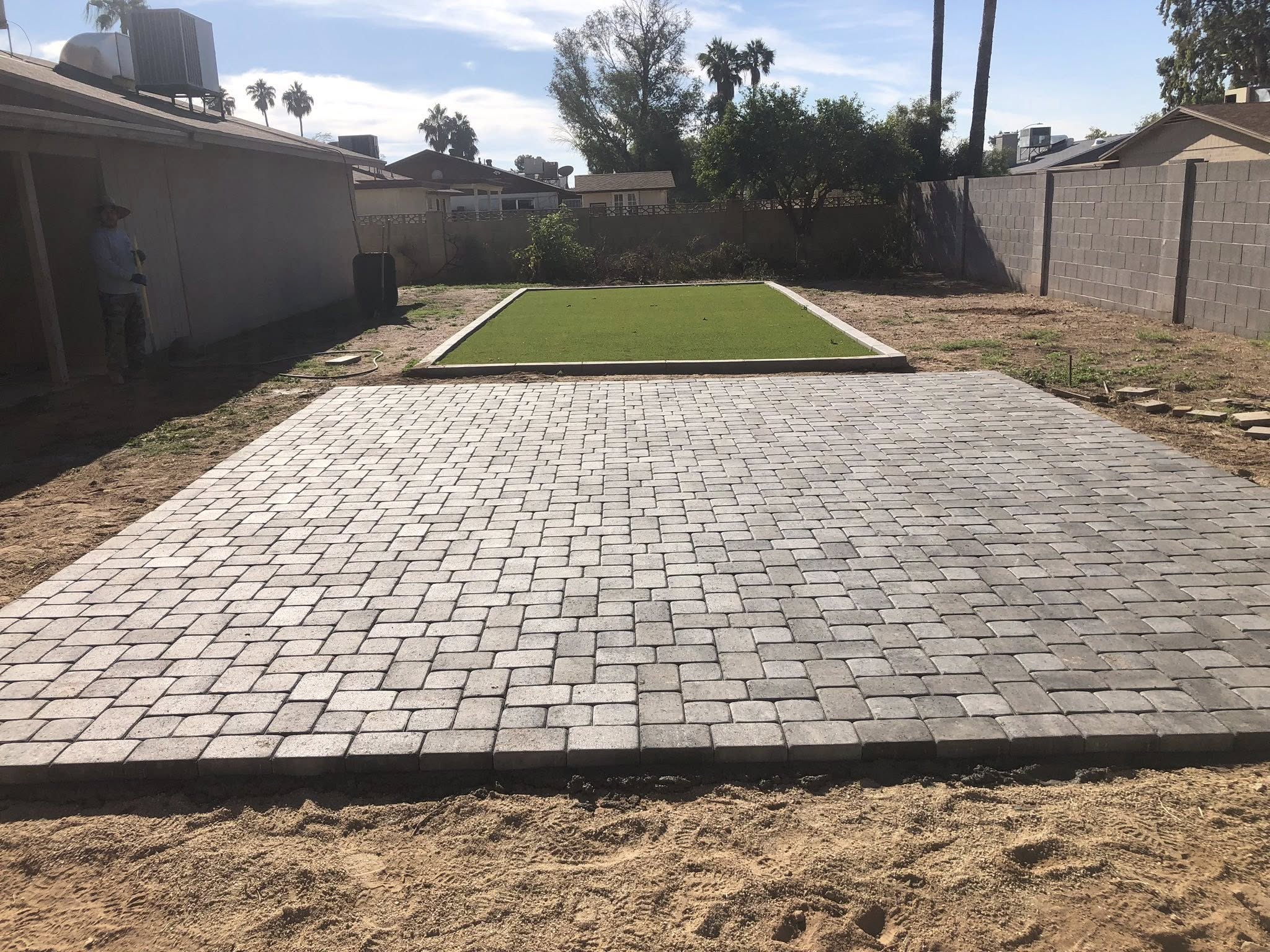 Side-yard turf installation