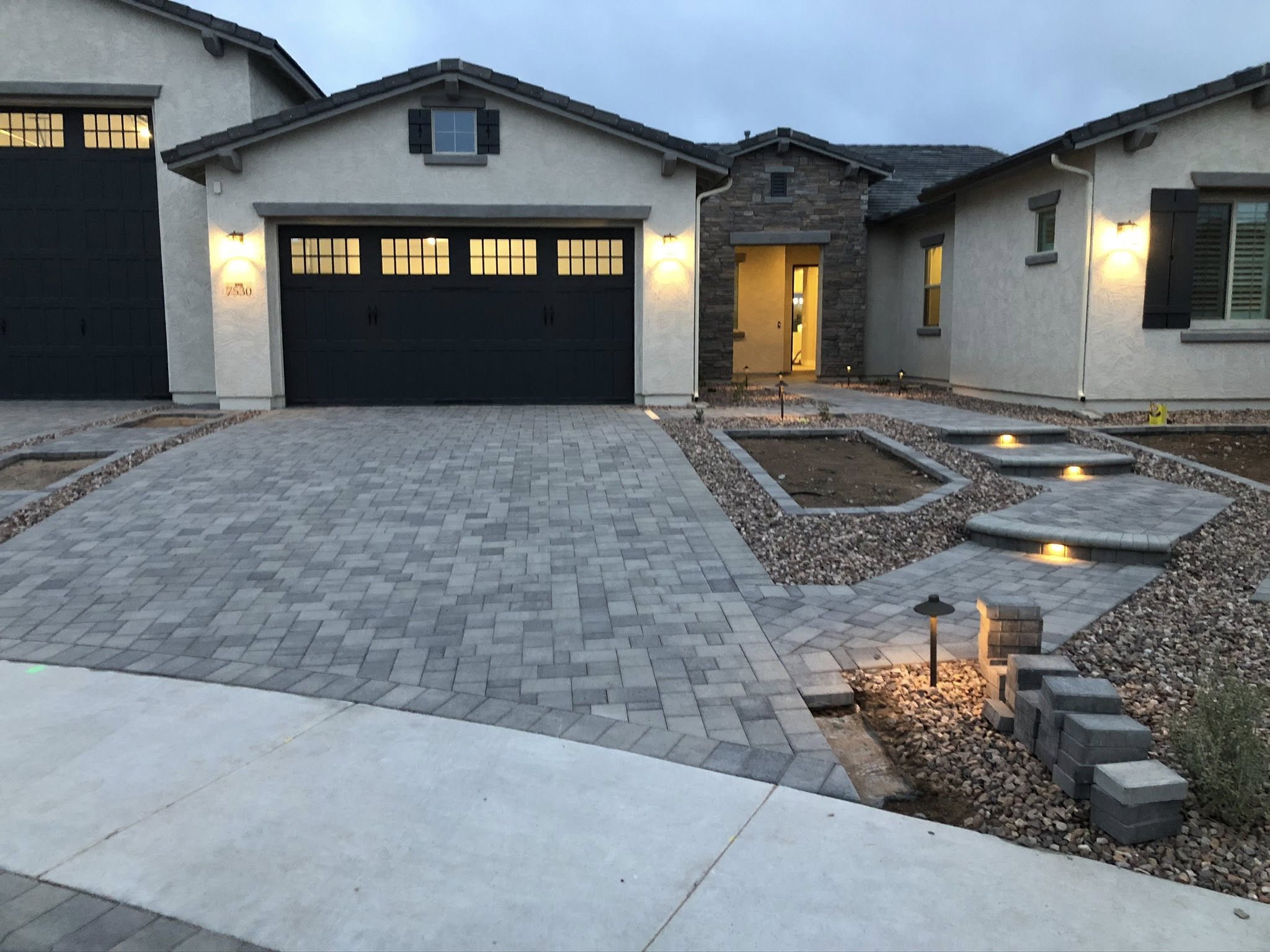 Poolside paver lounge area