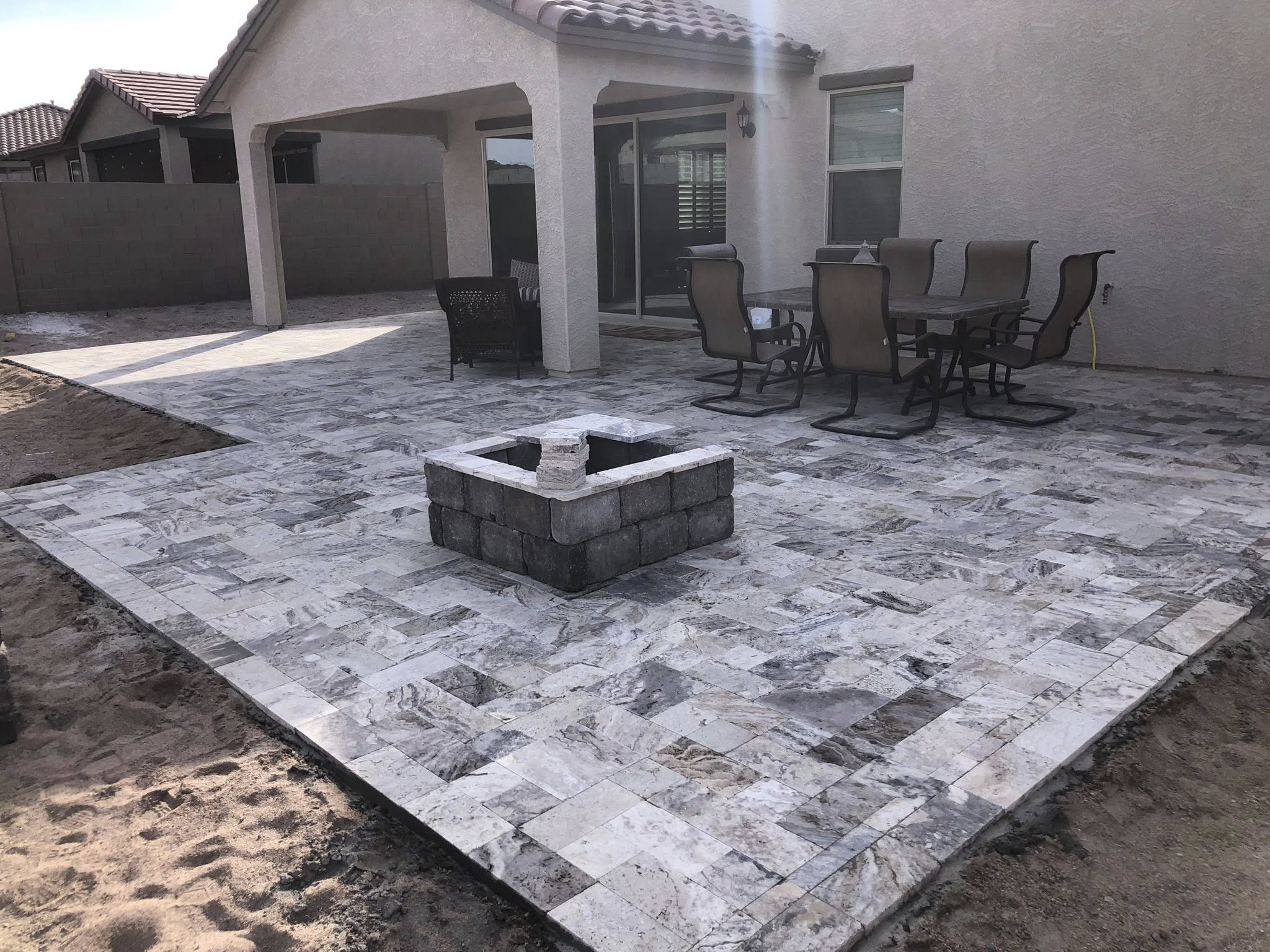 Xeriscape conversion with river rock