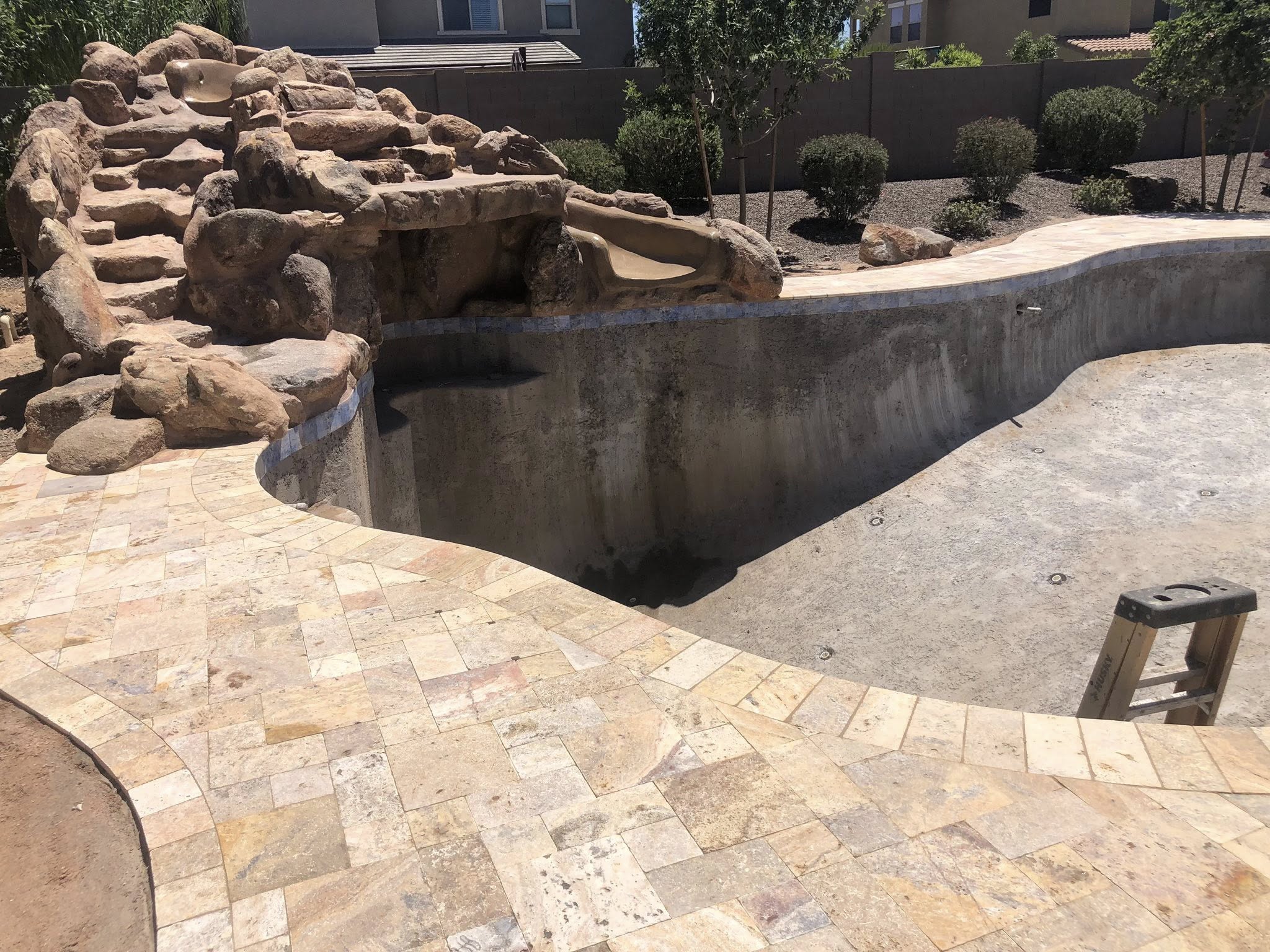 Travertine pool deck remodel