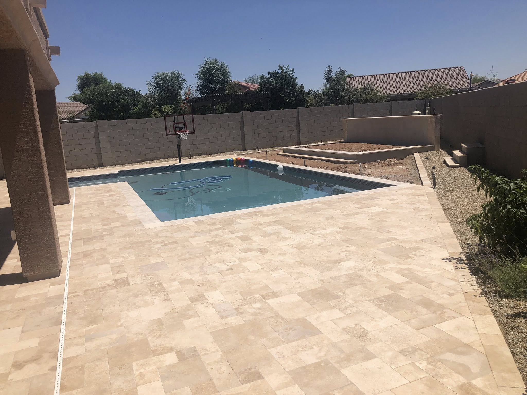 Custom built-in gas fire pit